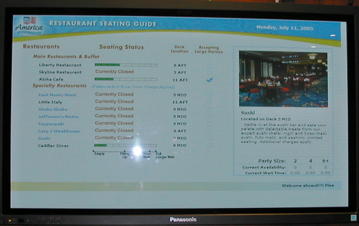 Dining Status - Pride of America